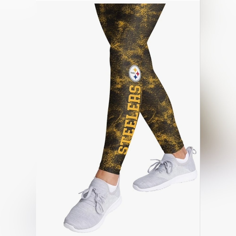 FOCO Women's NFL STEELERS Ladies Team Color Cloud Leggings Size L NWT